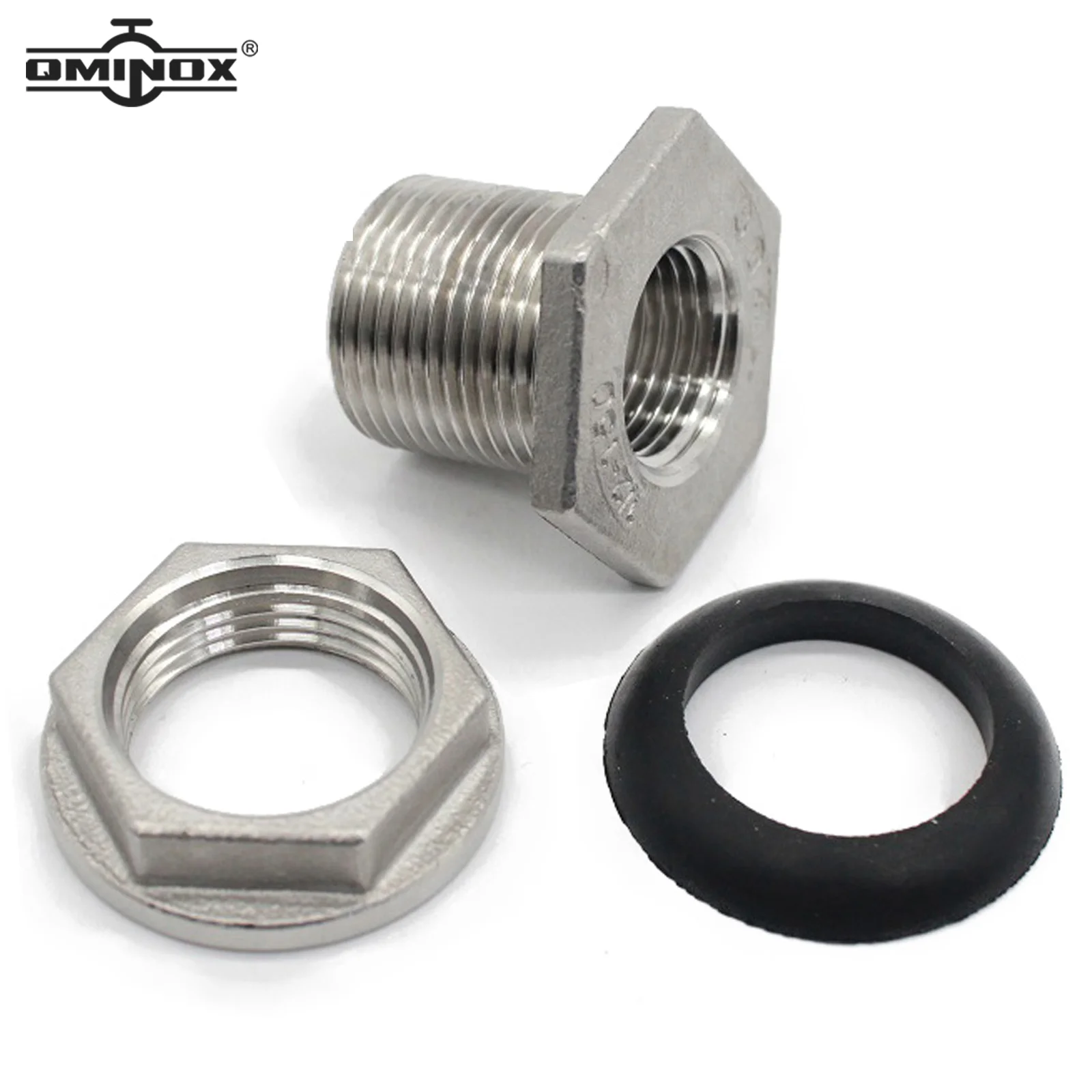 BSP Female Thread Bulkhead SS304  Water Tank Connector DN15-DN50 Stainless Steel SS304 Adapter Fitting Homebrew