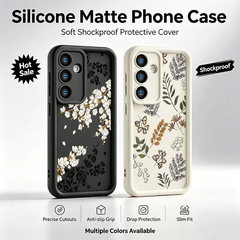 Line Art Floral Phone Case For Samsung Galaxy A17 A16 A15 A14 A07 A06 A57 A56 A55 A54 A53 A52 A36 A35 A34 A33 A26 A25