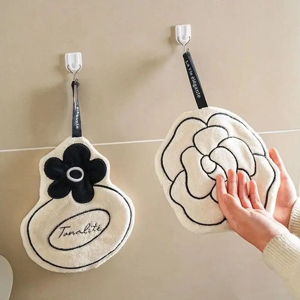 

1Pcs Double Layer Thickened Hand Towel Absorb Water Fine Embroidery Toilet Handkerchief Quick Drying Household Bathroom Kerchief