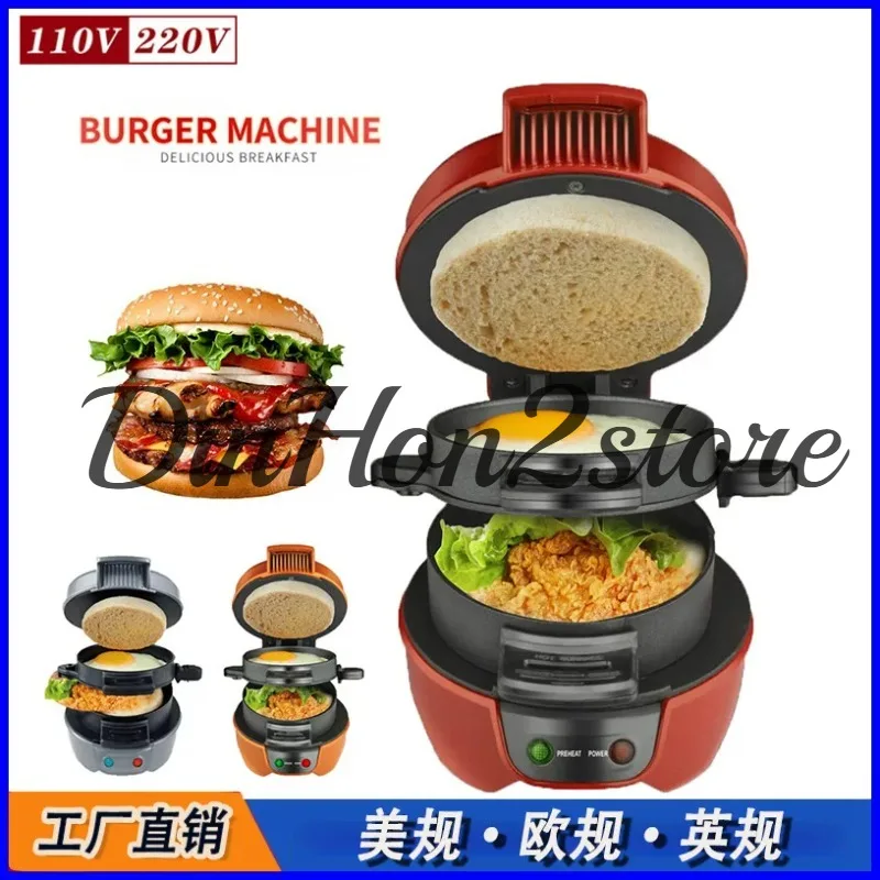 Multifunctional Hamburger Machine Sandwich Bread Machine European Standard US Standard Household Frying 110V