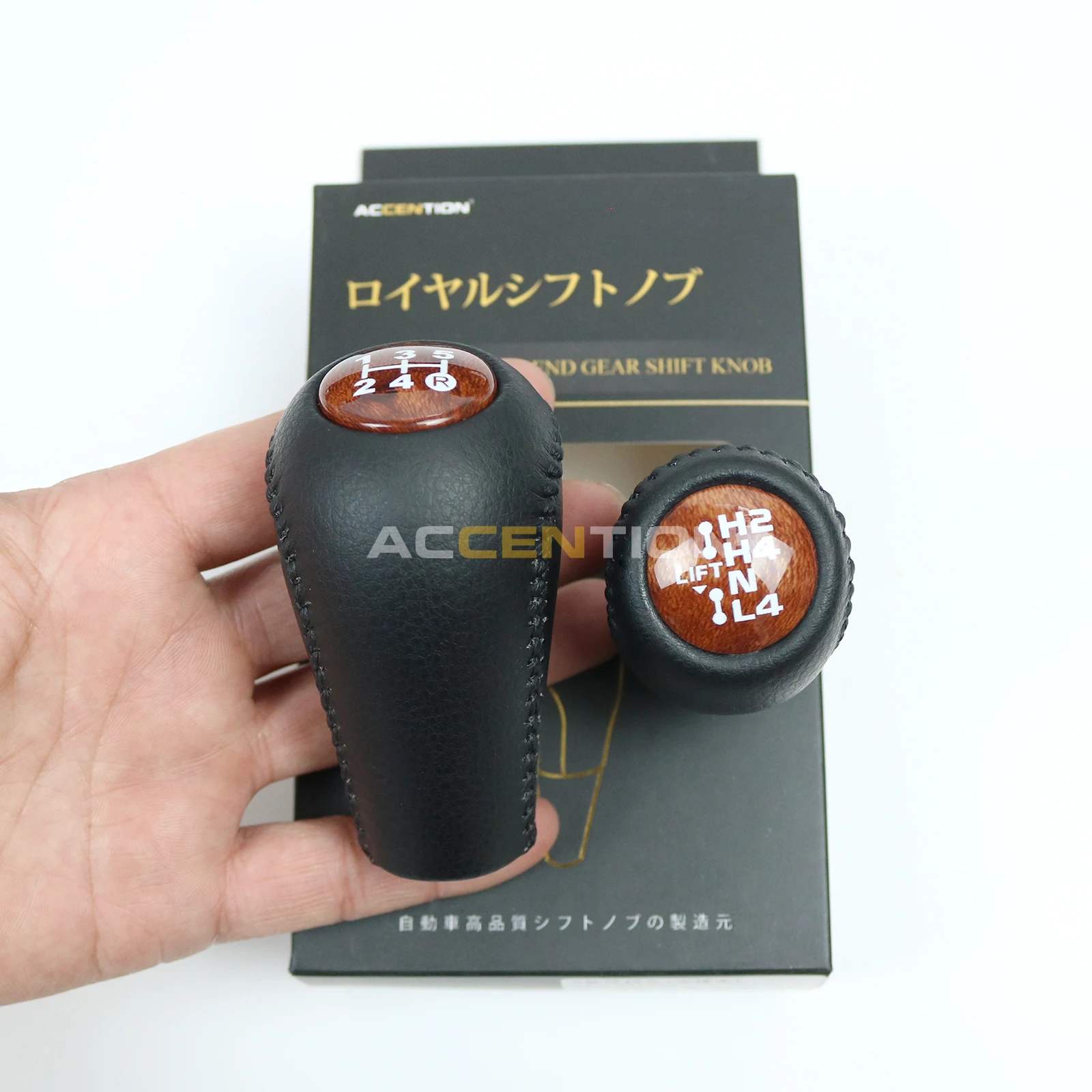 5S MT Black Leather Gear Shift Knob Transfer For Toyota Land Cruiser LC76 LC80 LC100