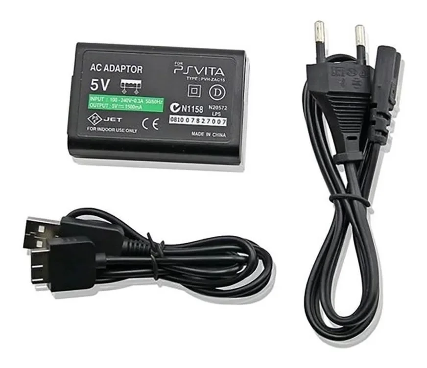 Bivolt Game Psvita Sony Fat 1000 Source Charger + USB Cable