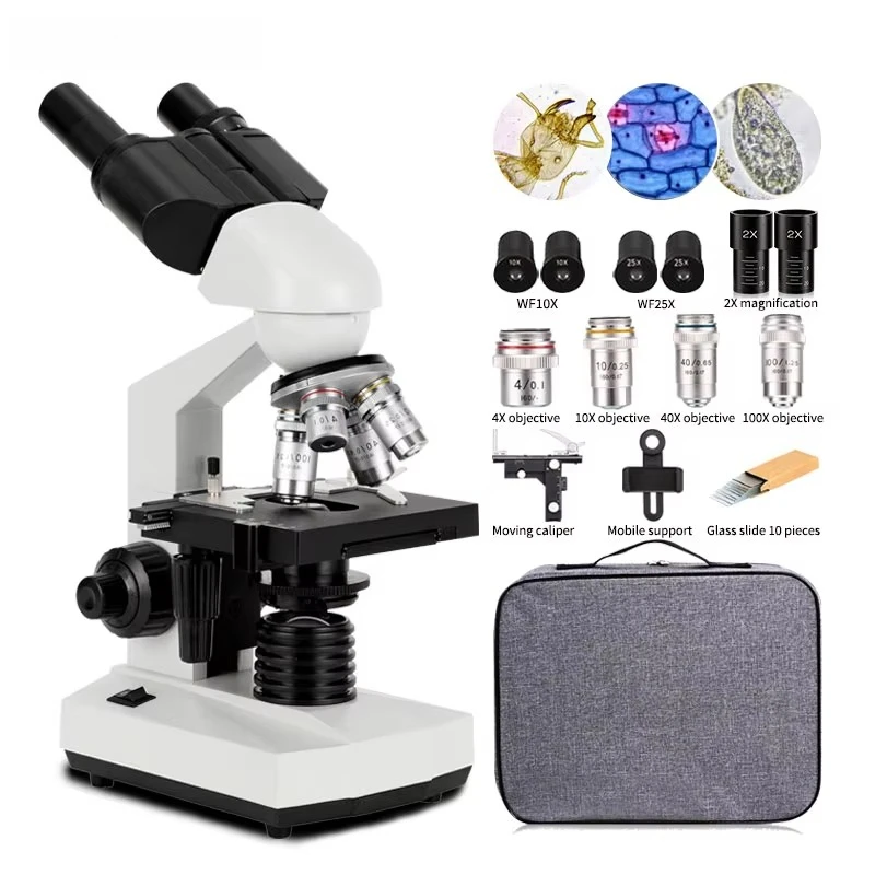 

HD 5000X Kids Students Binocular Microscope LED Light Source For Educational Biological Laboratory Use