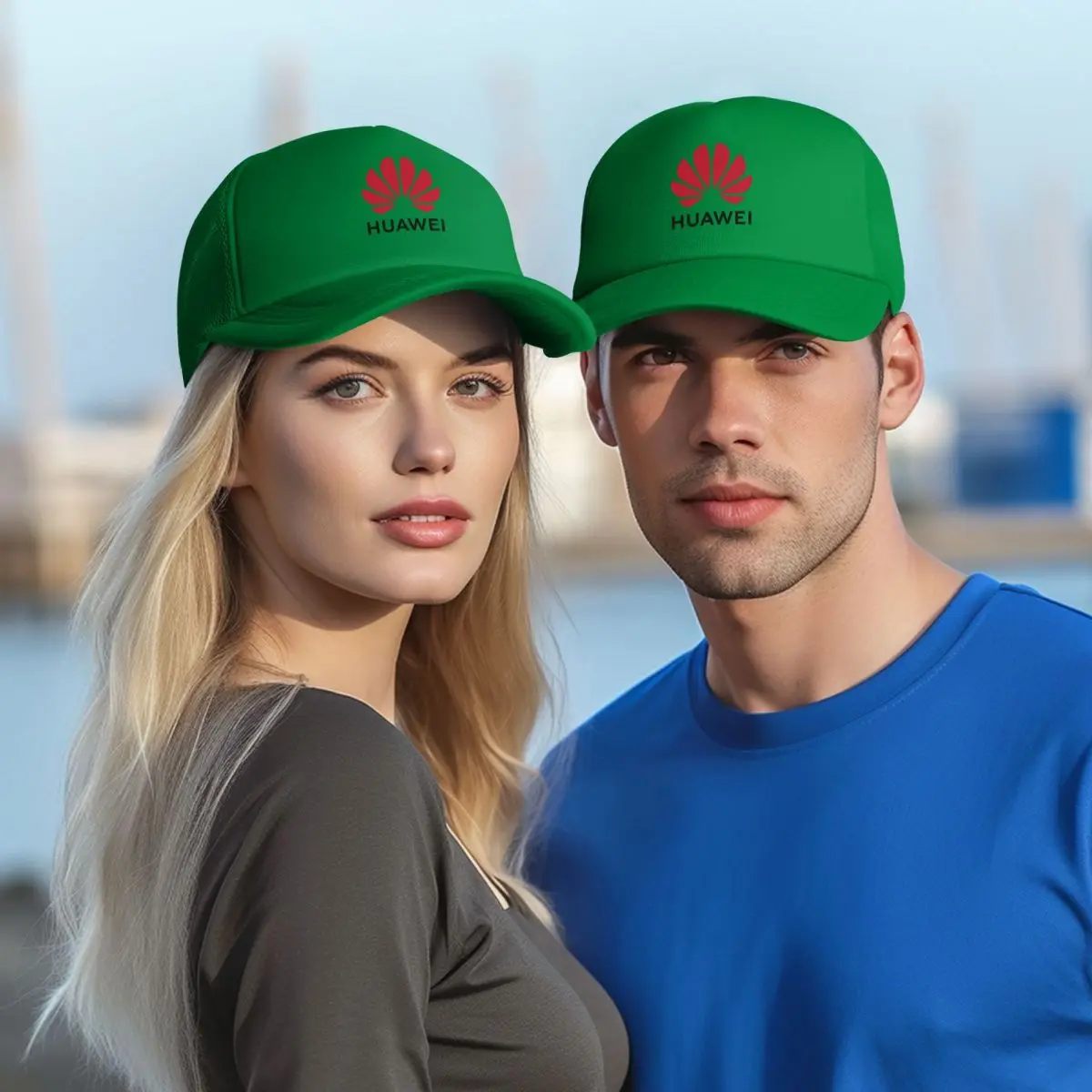 New Black Huawei Logo Baseball Caps Unisex Snapback Hat Breathable Mesh Sun Gorras Bone image 6