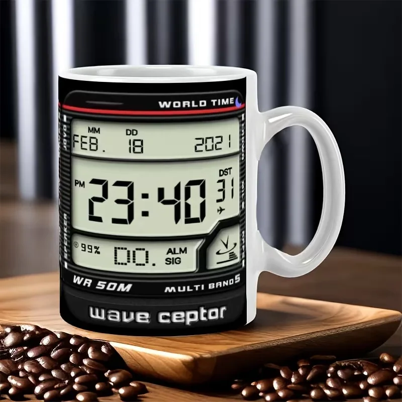 New 3D Display Time Pattern Mug Ceramic Hot Coffee Tea Cup Gift Manufacturer