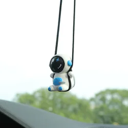 Gypsum Swing Astronaut Car Pendant Cartoon Robot Rearview Mirror Car Interior Accessories Auto Decoration Aromatherapy Ornament