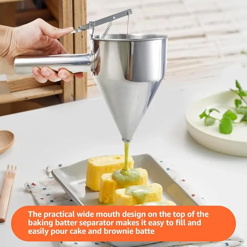 Pancake Dispenser For Batter Stainless Steel Dispenser With Detachable Handle Pancake Syrup Dispenser Kitchen Gadgets For