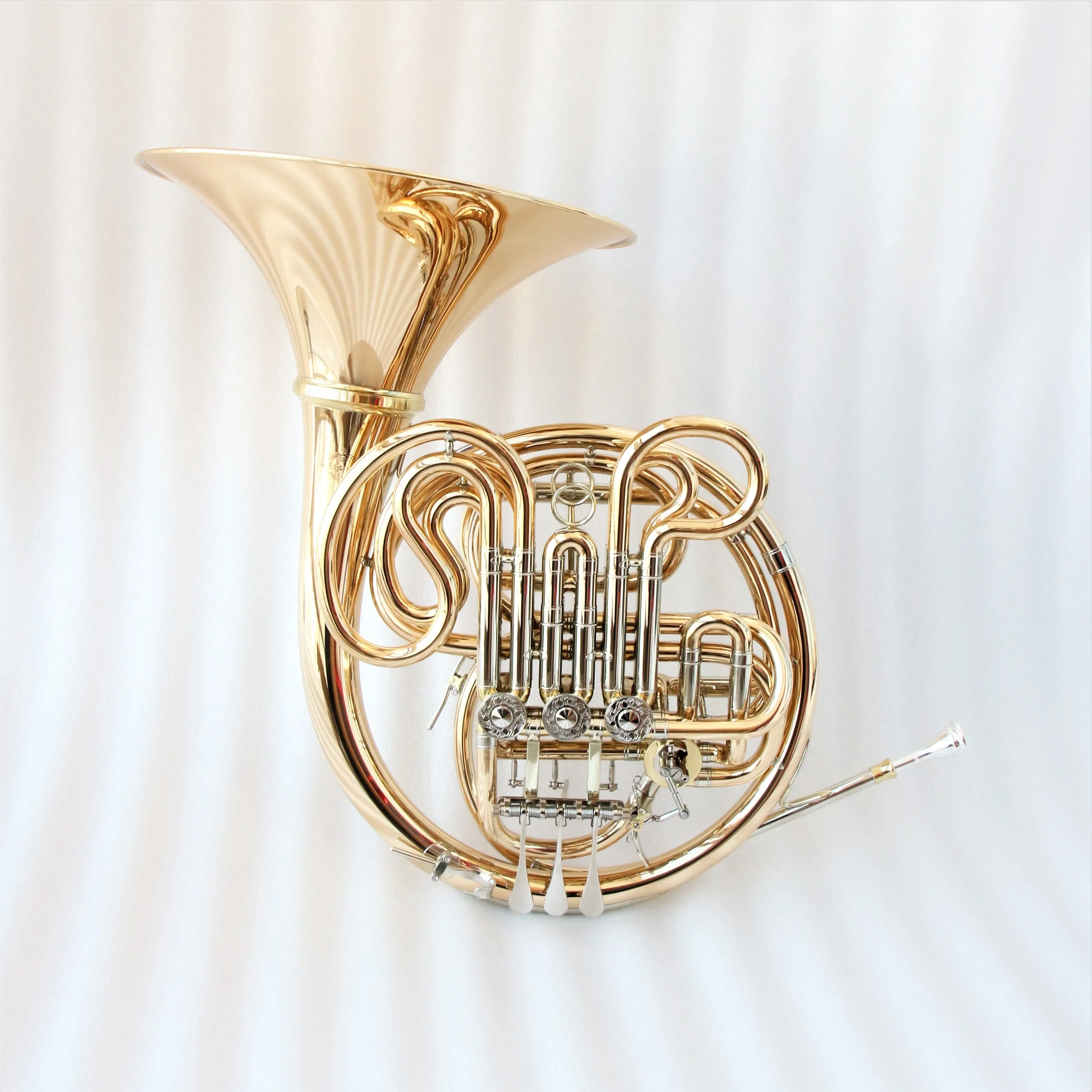 OEM Factory 103 Style French Horn Gold Copper Bell & Body Brass Material 4-Key Double French Horn at Factory Price