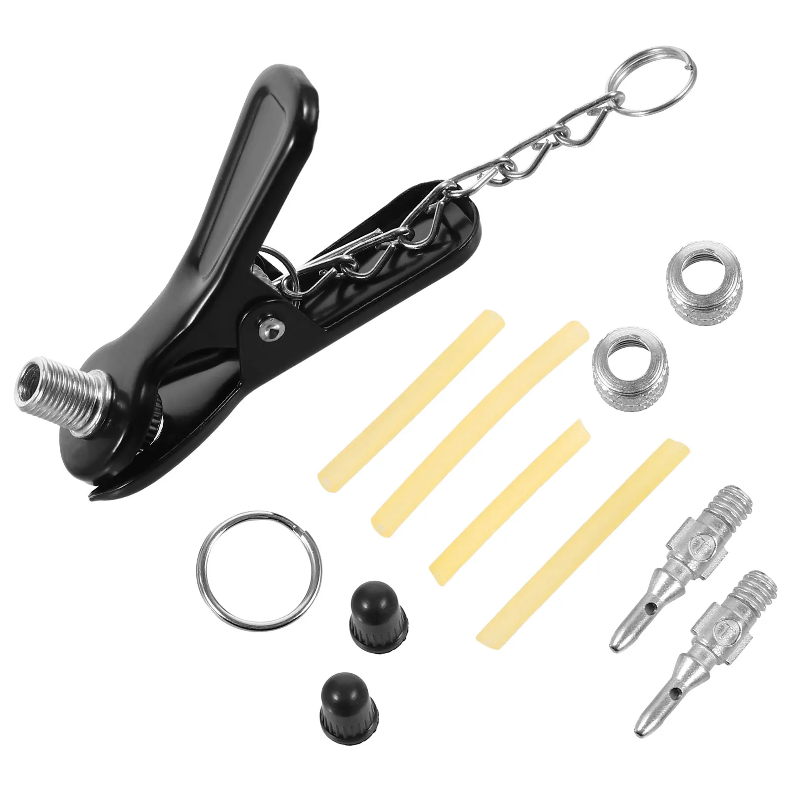 

1 Set Bike Inflator Pump Adapter Copper Nozzle Valve Lever Plug Motorcycle Tire Air Chuck Set Durable Universal Fit Cycling