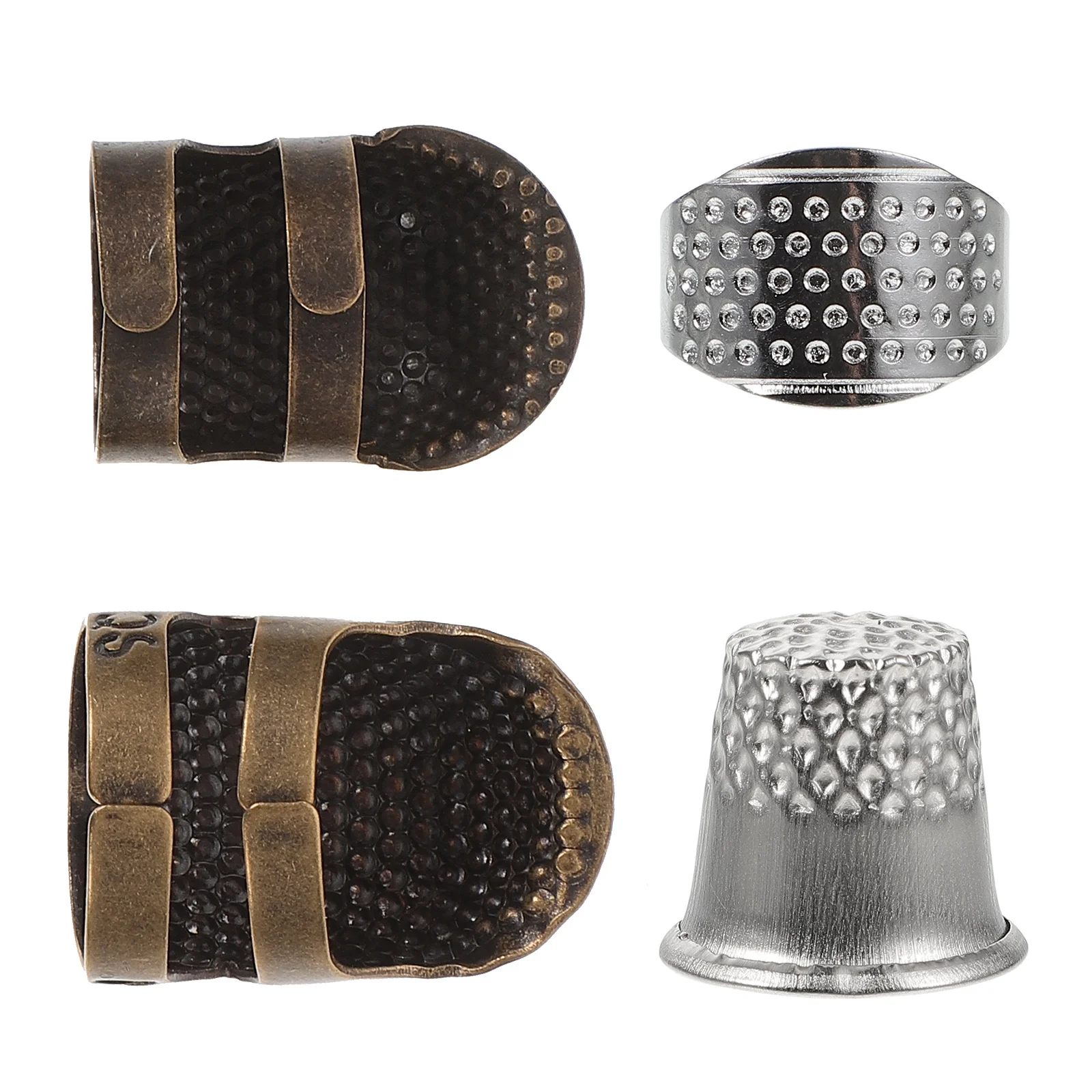 2 مجموعات الخياطة الكشتبانات سبيكة حماة الاصبع DIY بها بنفسك اللحف التطريز المعادن الكشتبانات إصبع يغطي خفيفة الوزن المحمولة