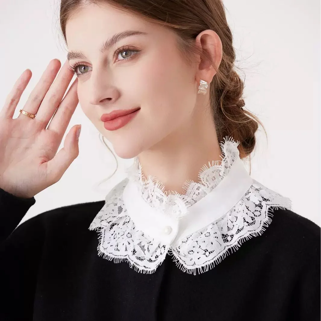 Lace Neck Decoration Fake Collar Versatile And Multifunctional Stand Collar Detachable Neck Strap Ruffle False Blouse Collar