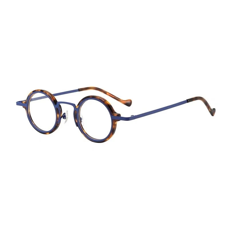 Vintage titanium acetate glasses frame Men women ultralight personality round optical glasses frame myopia prescription glasses