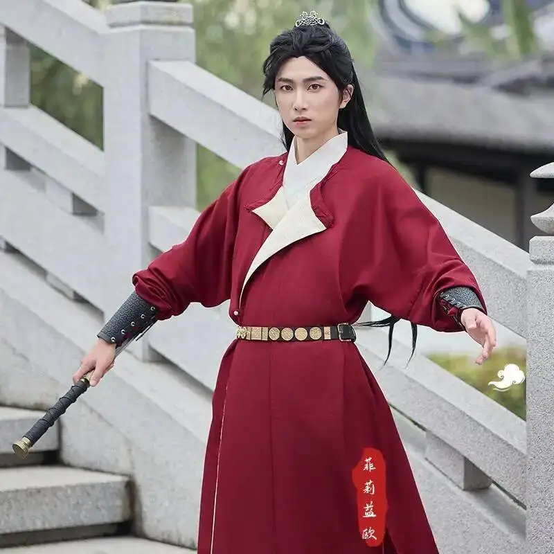 Original NanDaGong round Ne Hanfu Men's Best Man Suit Song Dynas Sle Autumn Winter Edition Daily Wear Long Travel Outfit