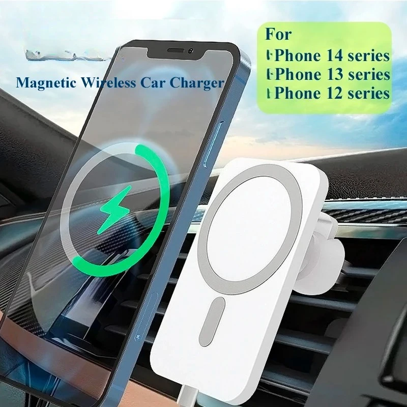 Wireless Charger Magnetic Car phone Holder for iPhone 14 13 Pro Max 12 Phone Accessories 15W Fast Charging Induction Adapter