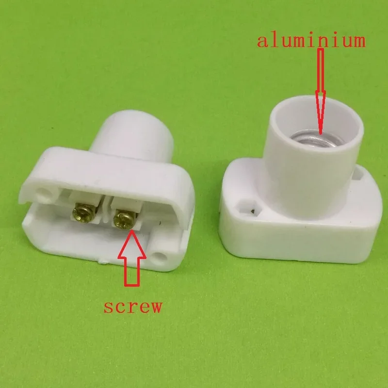 50PCS White Square Display Lamp Holder E14 LED Lighting Screw Lamp Base