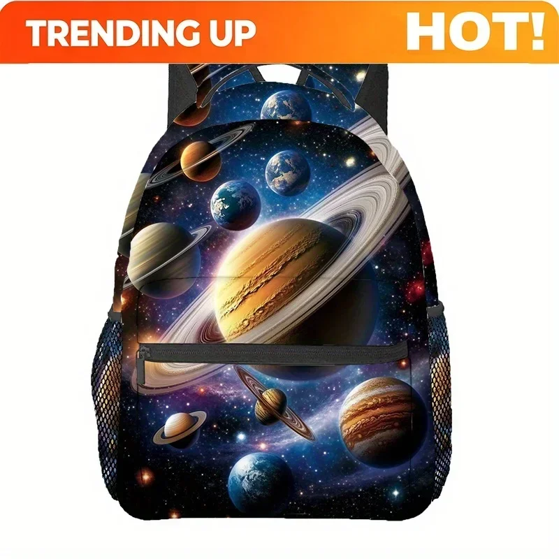 Custom Galaxy Space-Themed Backpack - Large Capacity, Adjustable Straps, Multiple Compartments, Lightweight Polyester