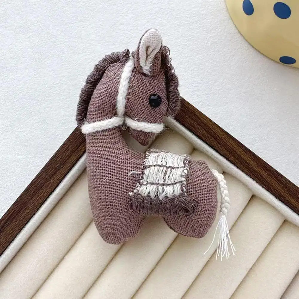 Small Horse Doll Stuffed Mini Horse Doll Keychain Charm Cute Handcrafted Tiny Plush Party Favors Diy Craft Accessory Backpack