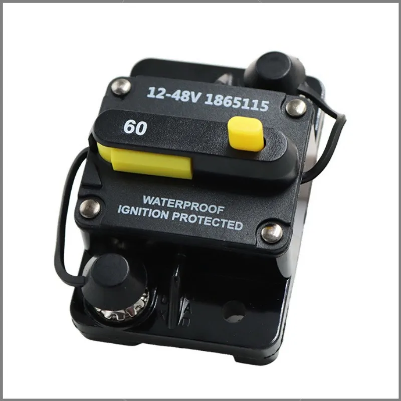 For 12-48V 60A Auto Reset Circuit Breaker, Car RV Boat Audio Fuse Holder