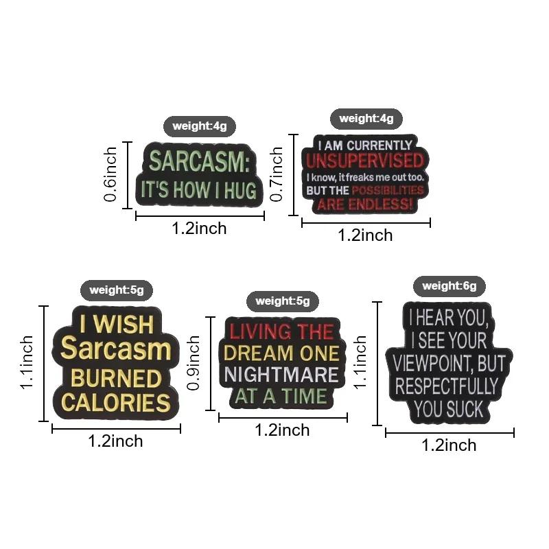 Sarcasm It's How I Hug Enamel Pins I Wish Sarcasm Burned Calories Brooches Office Worker Badges Dark Humor Jewelry Gift