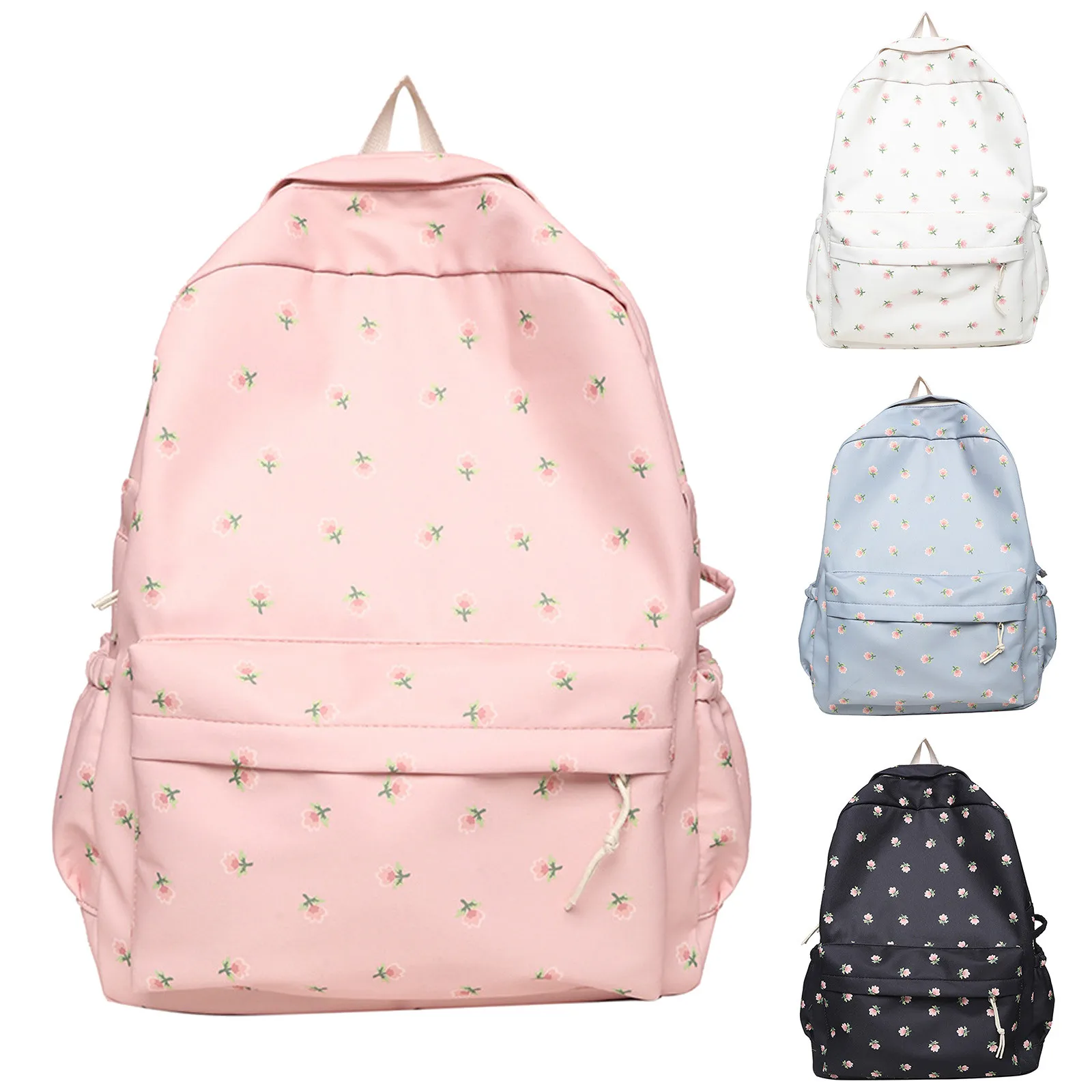 

Floral Pattern Women'S Backpack Multi Color Casual School & Travel Bag Girls' School Bags Kids Backpacks