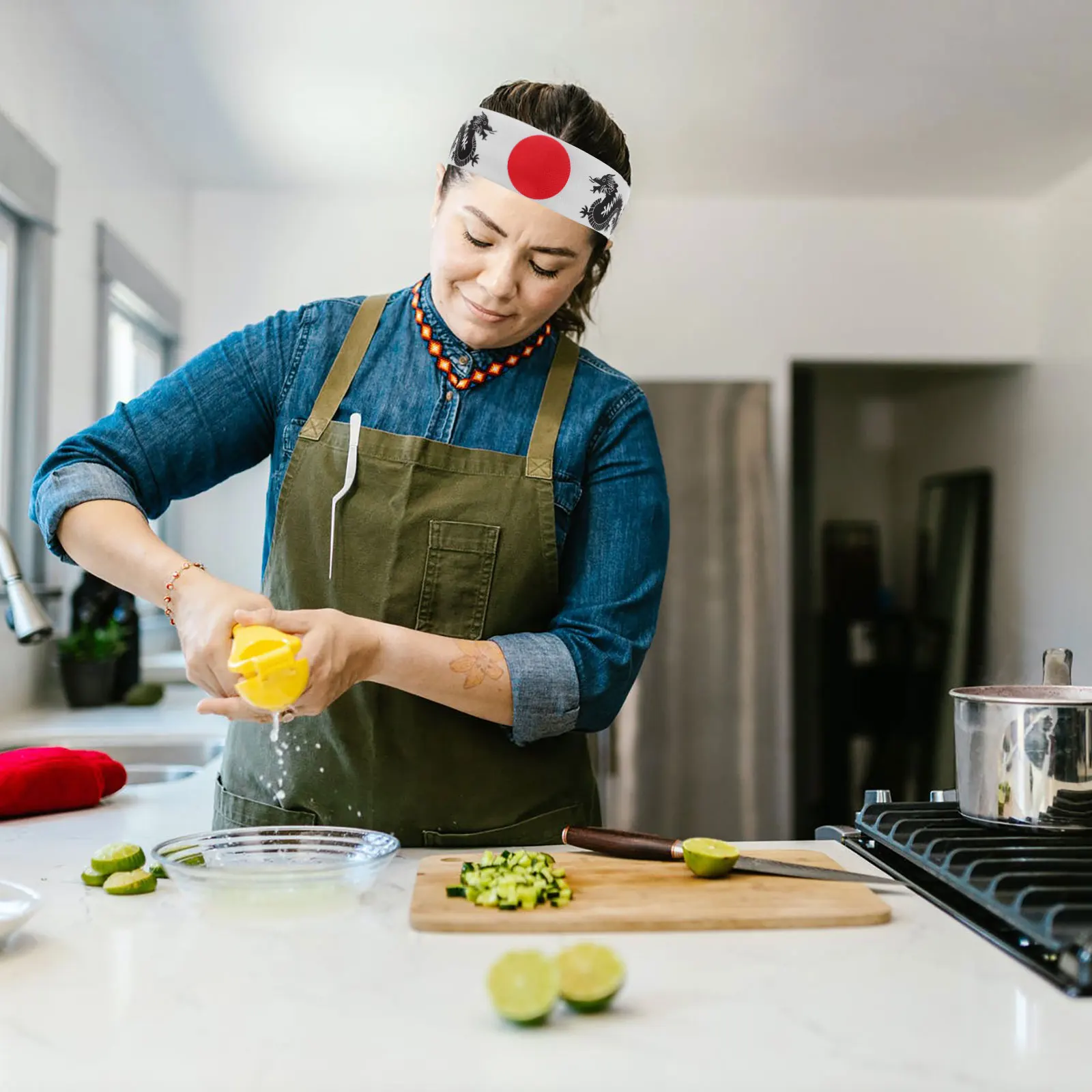 2 pezzi Ninja Fascia Samurai Costume Chef Bandana Giapponese Hachimaki Cravatta per capelli Fascia per capelli Kungfu Accessori per studenti