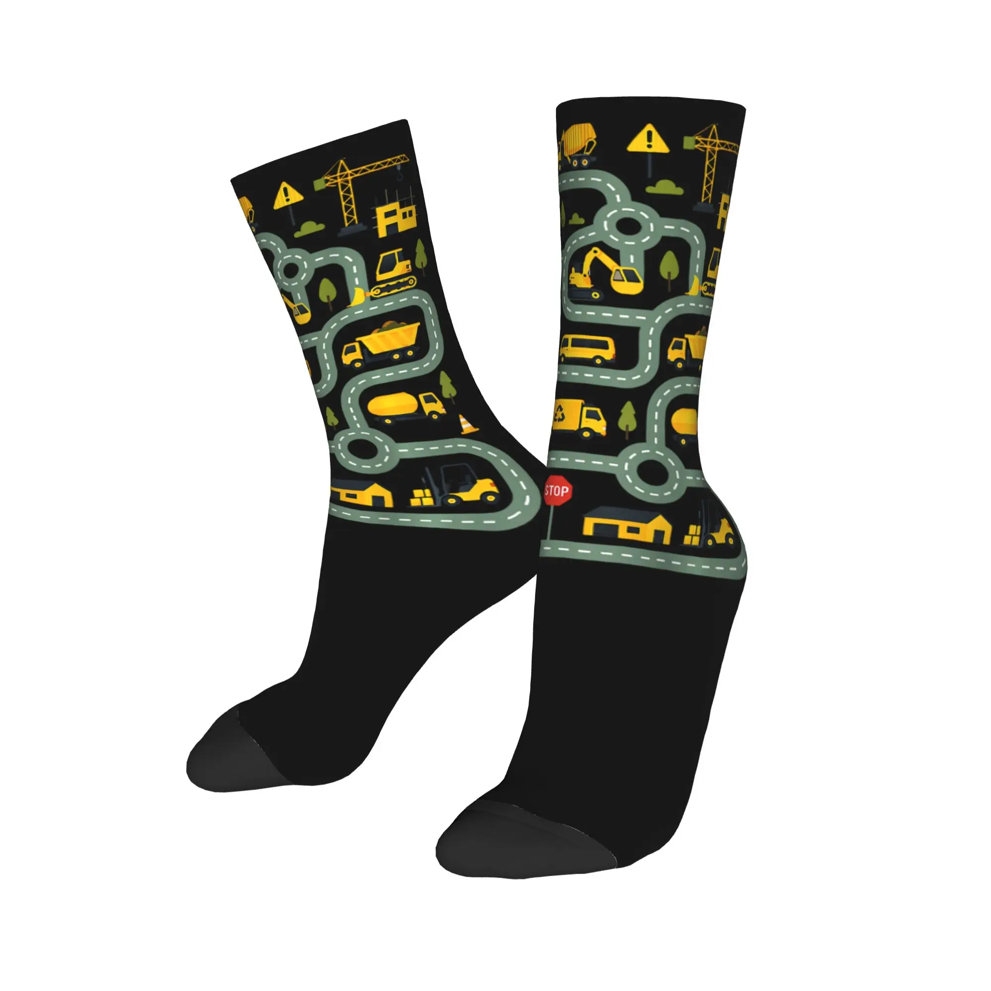 Tired Dads Club Car Race Track On Dad Socks Men's Women's Polyester Fashion  Socks Harajuku Spring Summer Autumn Winter Socks