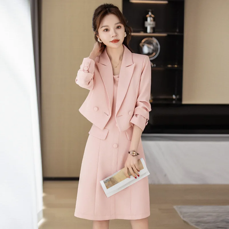 

High-End Suit Women's Spring and Autumn Adult Lady like Woman Goddess Temperament Temperament Office Wear Short Suit Coat Skirts