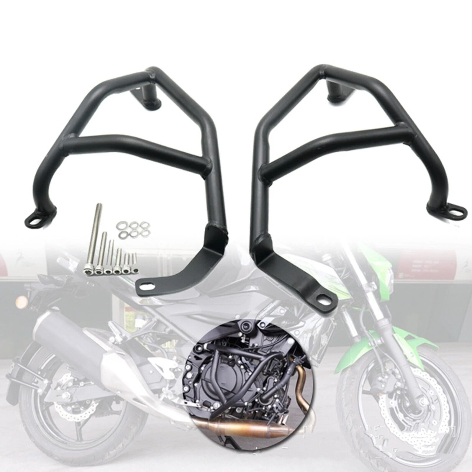 Stunt Cage Engine Guards Crash Bars Frame Bumpers For Kawasaki Z 400 250 18-2023