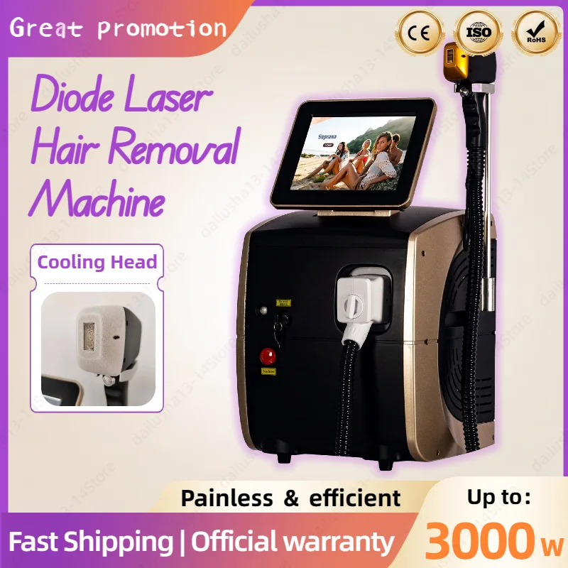 

Professional 808nm Diode Laser Remove Hair Machine Skin Rejuvenation Ice Titanium Painless Permanent Hair Removal Device