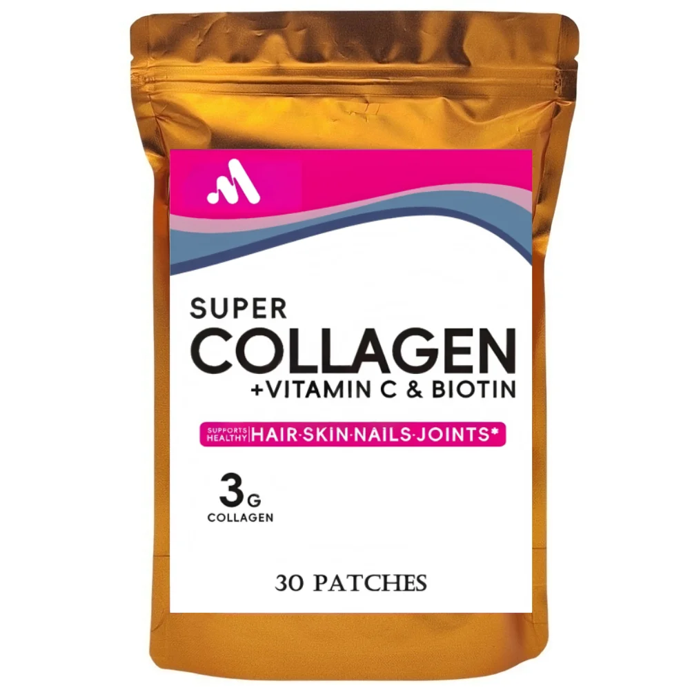 Collagen Types Transdermal Patches with Resveratrol, Biotin Vitamin C for Skin,Hair,Joint Support 30 Patches