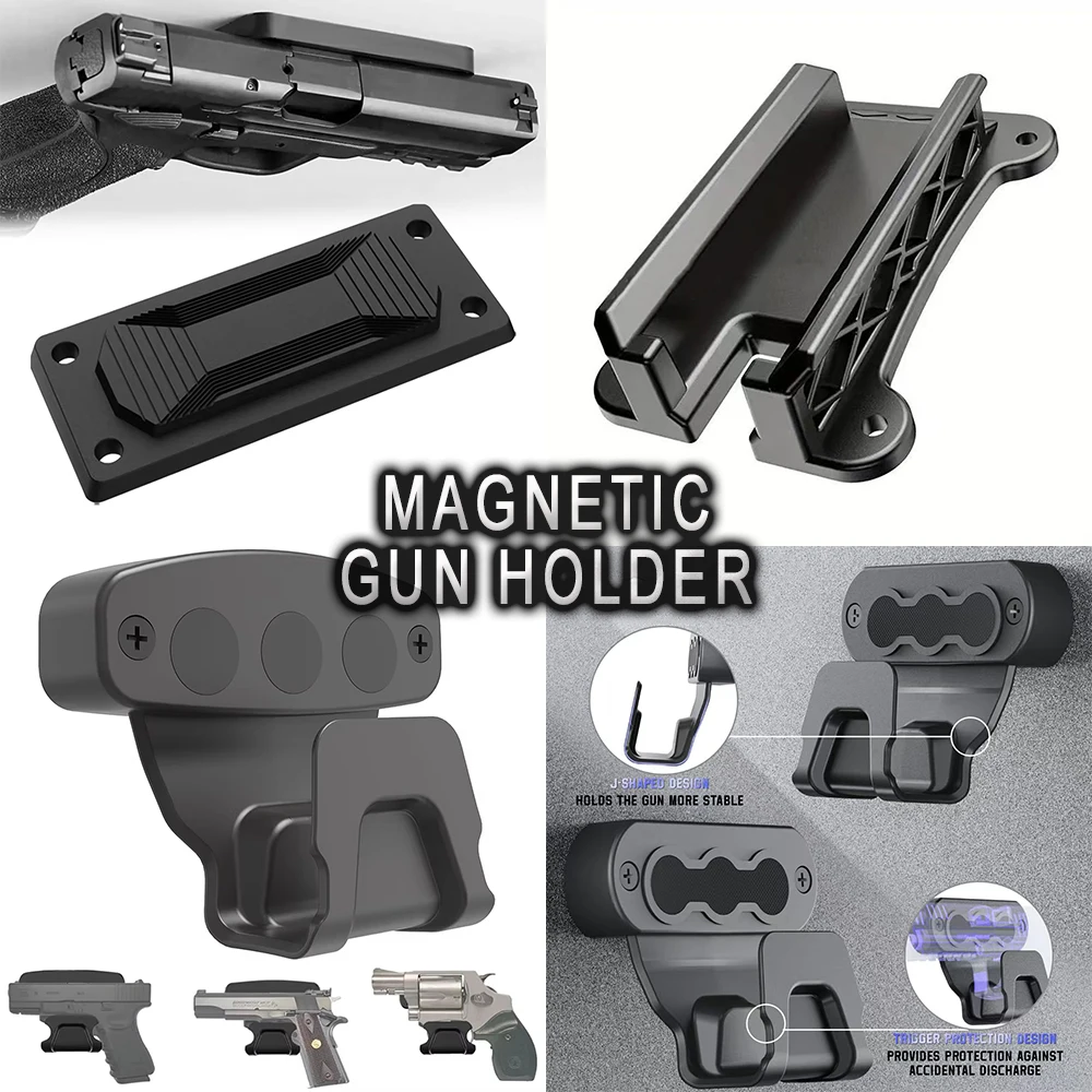 

Tactical Magnetic Gun Mount Holder Airsoft Wall Concealed Quick Release Magnet Gun Holder for Car Truck Desk Safe Gun Wall Mount