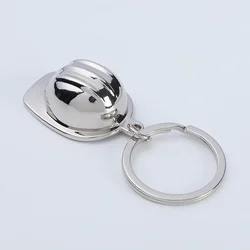 3D safety helmet keychain key ring high quality hard hat key chain key holder creative portachiavi chaveiro llaveros bag charm