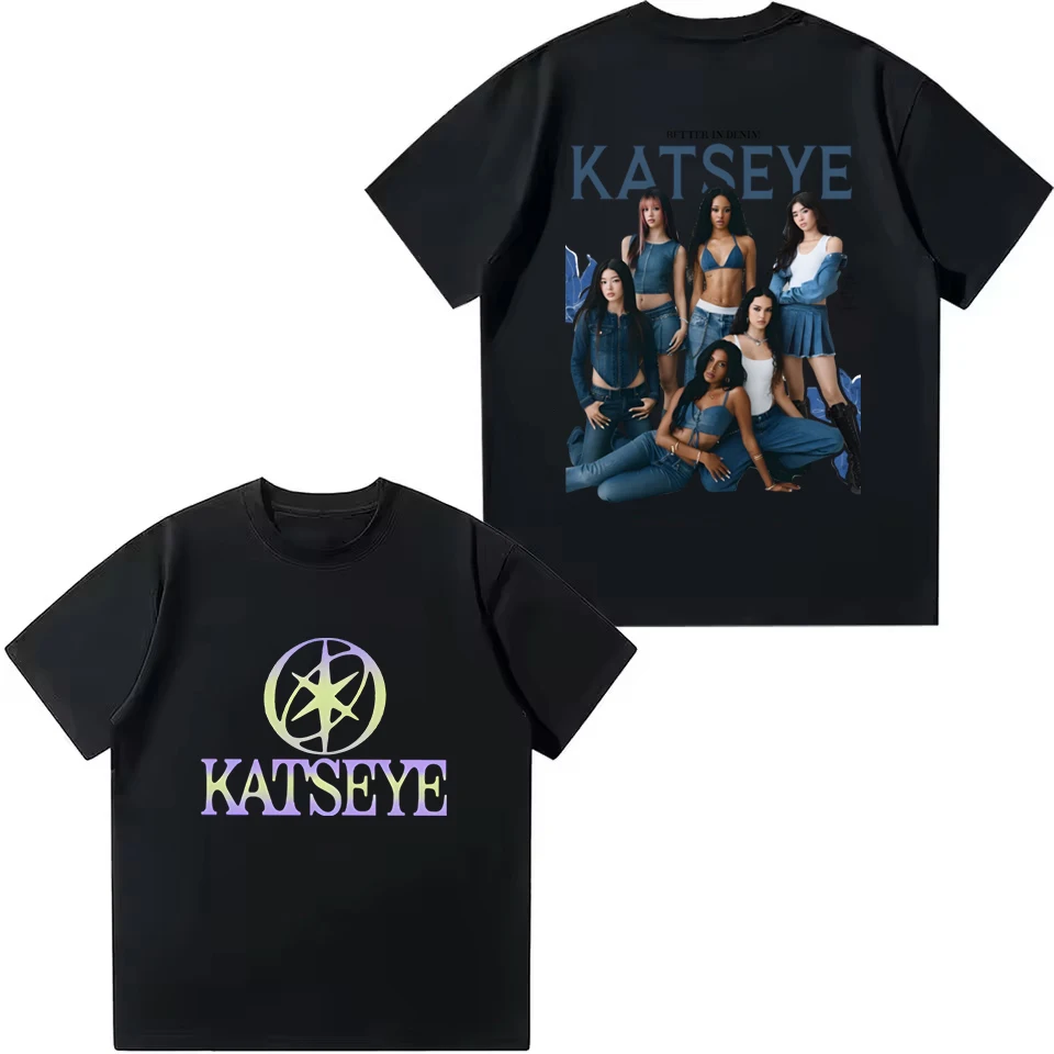 Kpop KATSEYE Kinder T-Shirt Jungen Mädchen Baumwoll-T-Shirt Sommer Kurzarm-Oberteil Katseye Fans Geschenk T-Shirt Harajuku Kinderkleidung – Detail 5