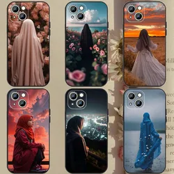 Muslim Arabic Girl Phone Case Phone Case For Apple iPhone 15,14,13,12,11,XS,XR,X,8,7,Pro,Max,Plus,mini Silicone Black Cover