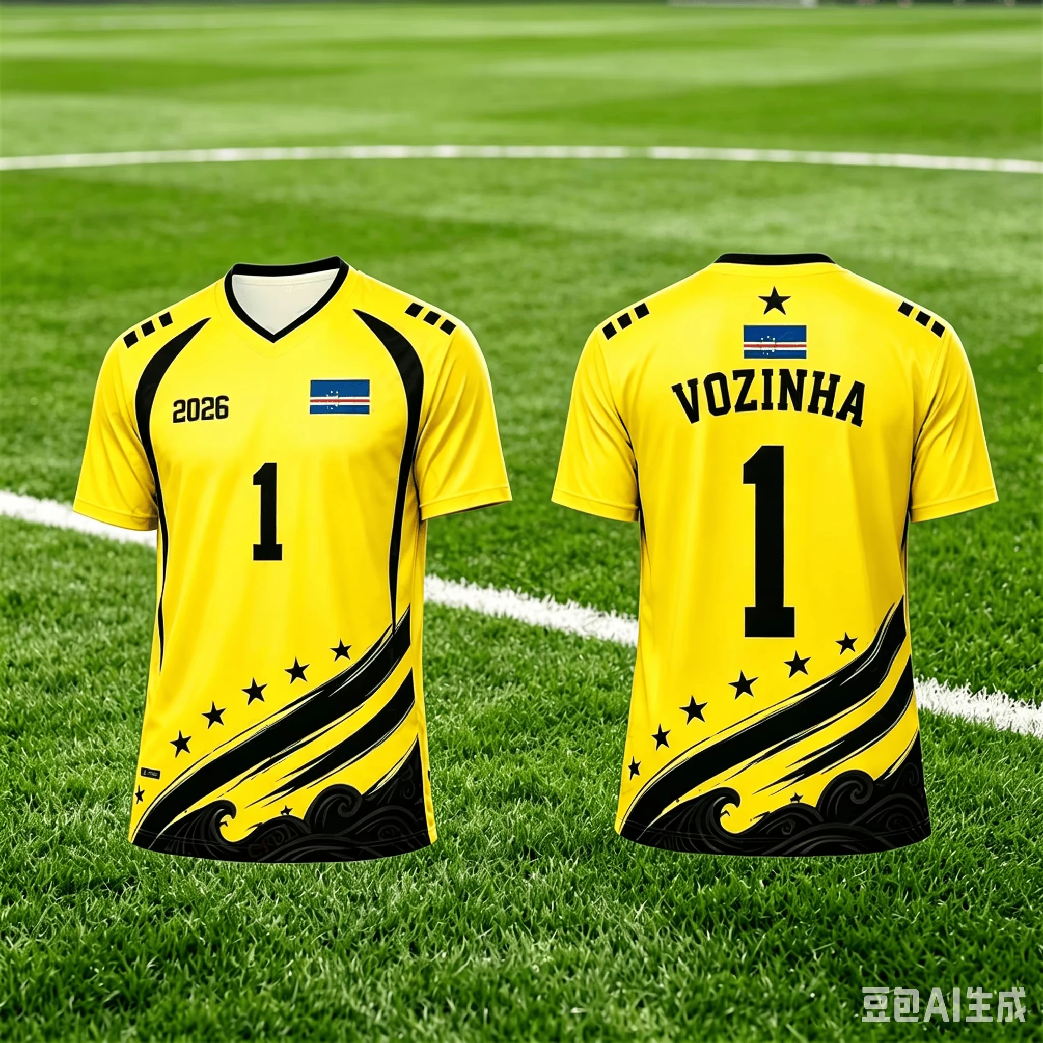 2026 Soccer Jersey Bright Yellow Printed Football Shirt Family Matching Soccer T-Shirt 3D Short Sleeve Loose Training & Match