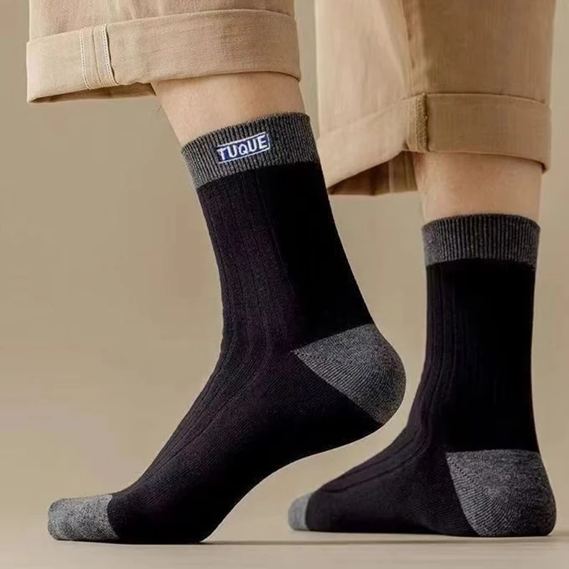 5/10 Pairs Men Autumn/Winter Retro Sports Socks Fashionable Striped Odor Proof Sweat Absorbing Suitable All Seasons Casual Socks