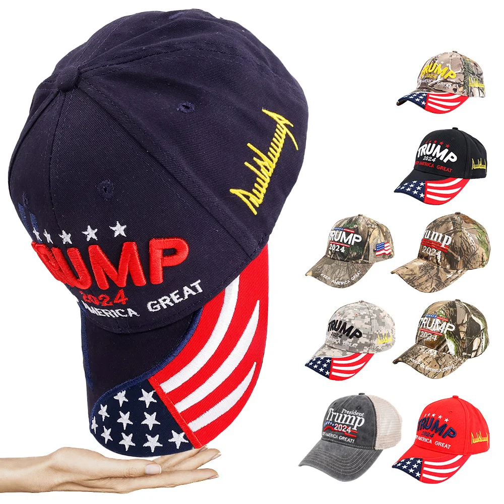 Hot Trump 2024 American Presidential Hat Make America Great Again Hat Donald Trump Republican Hat Cap MAGA Embroidered Mesh Cap