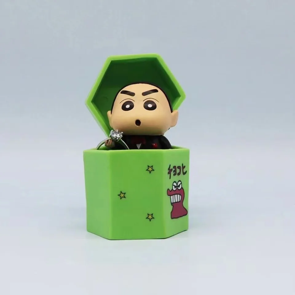 MINISO Crayon Shin chan Proposal Ring Box Storage Handmade Decoration Cute Proposal Artifact Advanced Birthday gift storage box