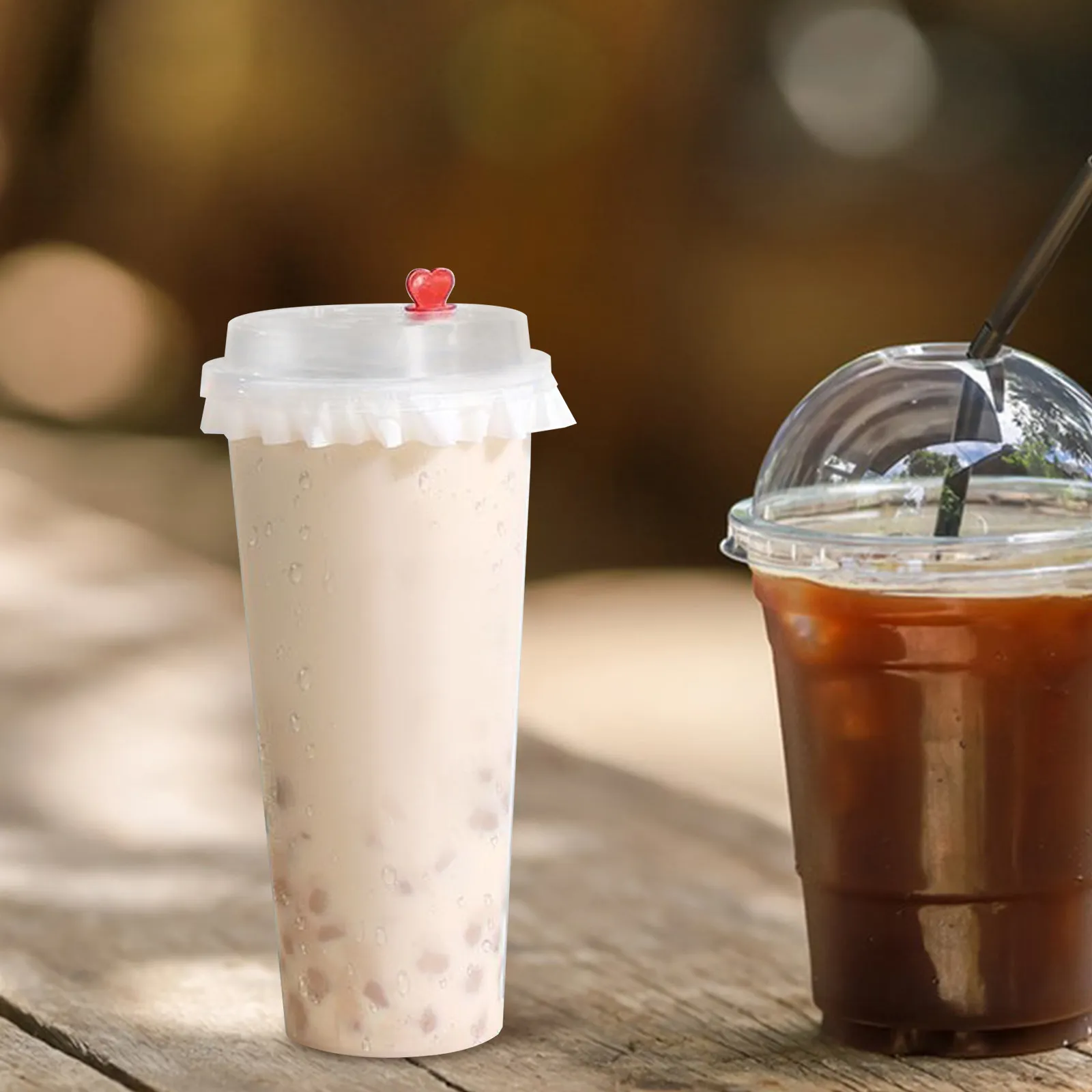 500Pcs Leakproof Silicone Oil Paper Liners Thickened Splashproof Cup Sealer for Takeout Drinks Coffee Tea Cafe Party Use