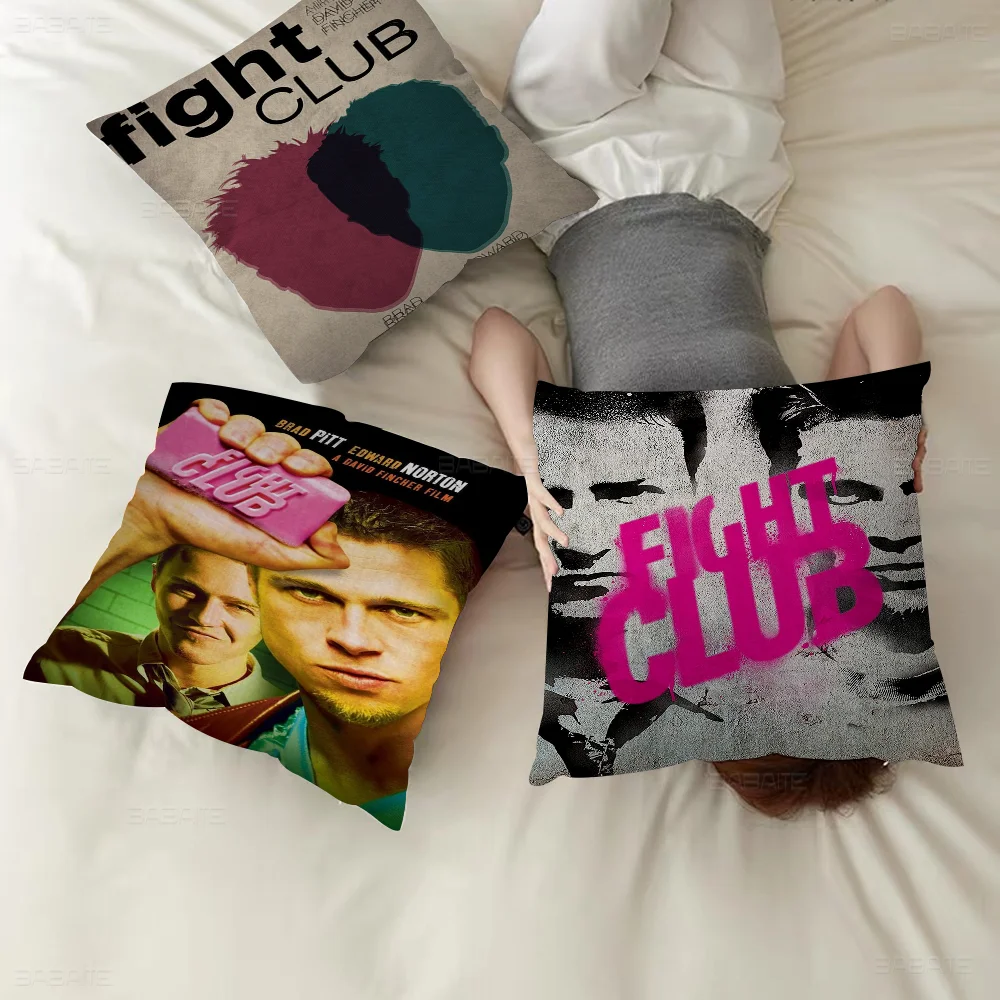 

Classic Movie Brad Pitt Movie Fight Club Retro Pillow Cushion Cover Pillowcase Living Room Sofa Home Decor Customized