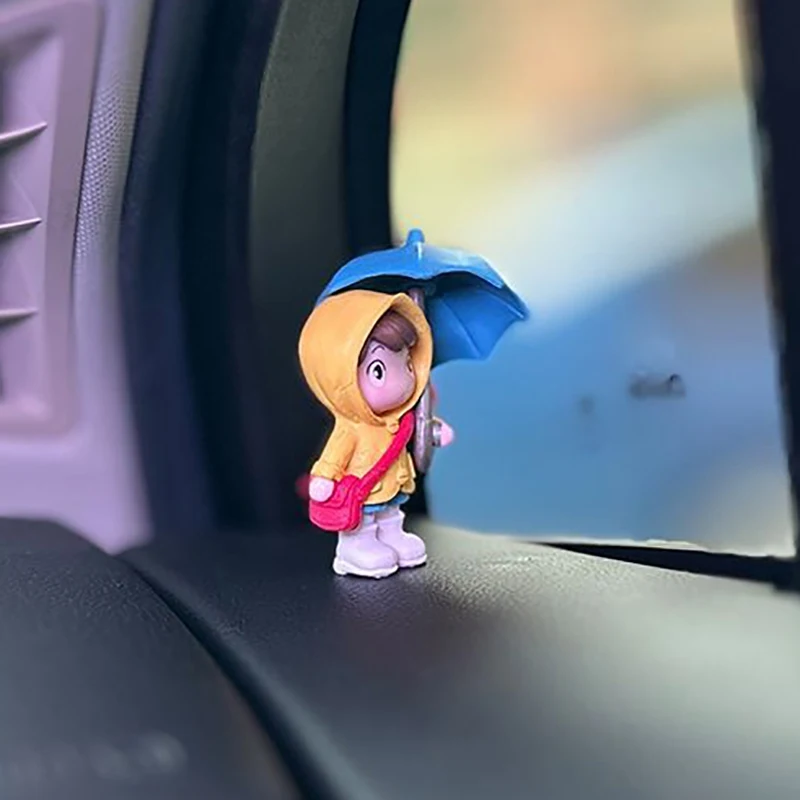 New Couple Car Interior Decoration Action Figures Auto Rearview Mirror Dashboard Ornaments For Car Accessories Cute Umbrella