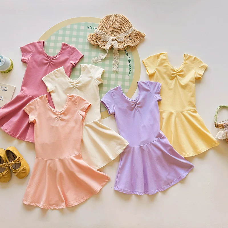 Ballet cotton Dress Kids Leotard Tutu Dance Wear Costumes Ballet Leotards for Girl Ballerina colorful Stretchable dress comfort