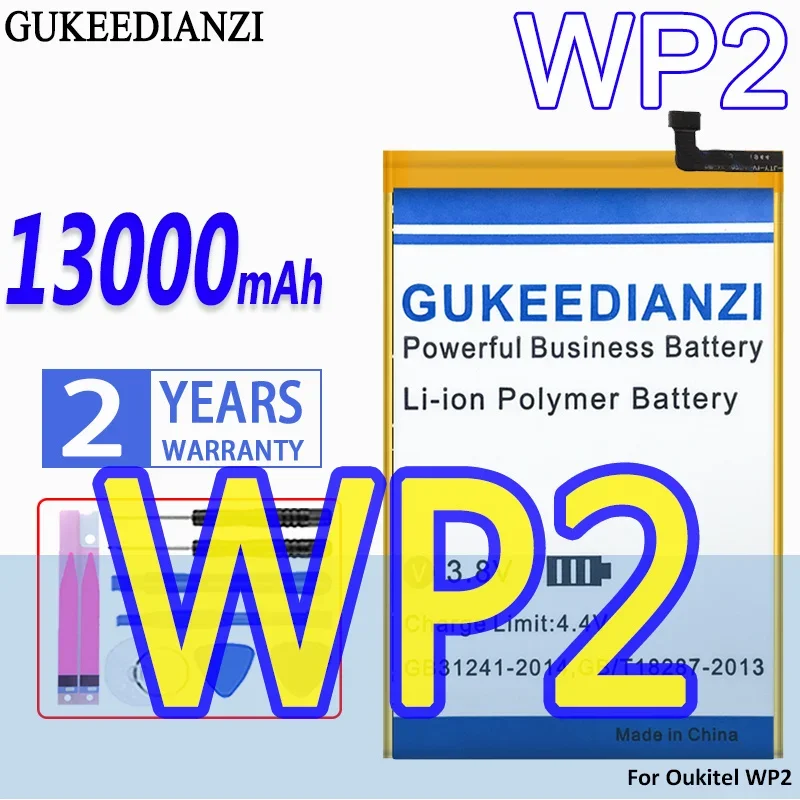 

High Capacity GUKEEDIANZI Battery WP 2 13000mAh for OUKITEL WP2 Replacement Batteries