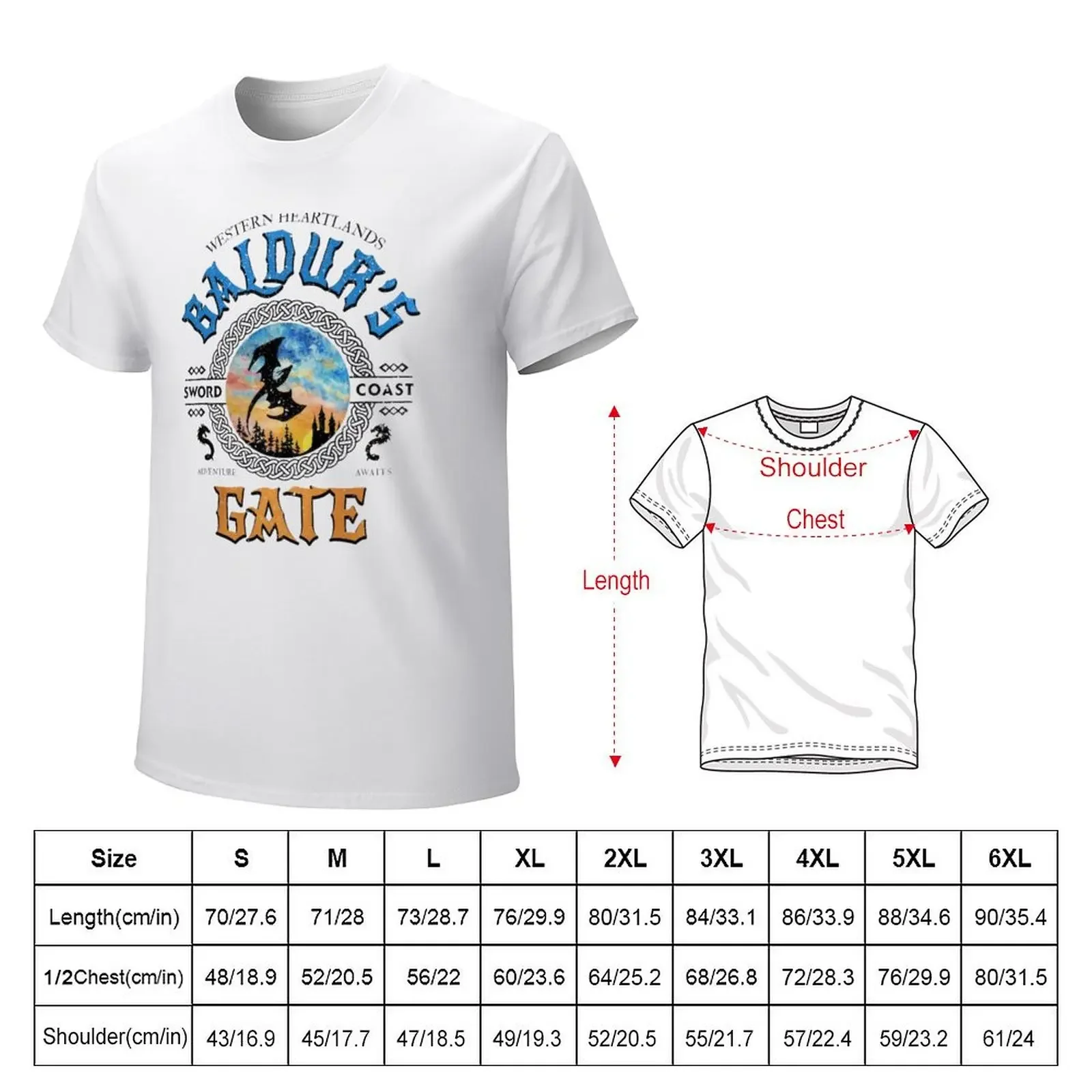 Adventure Awaits at Baldur_s Gate T-shirt plain tees oversized shirts graphic tees tshirts for men