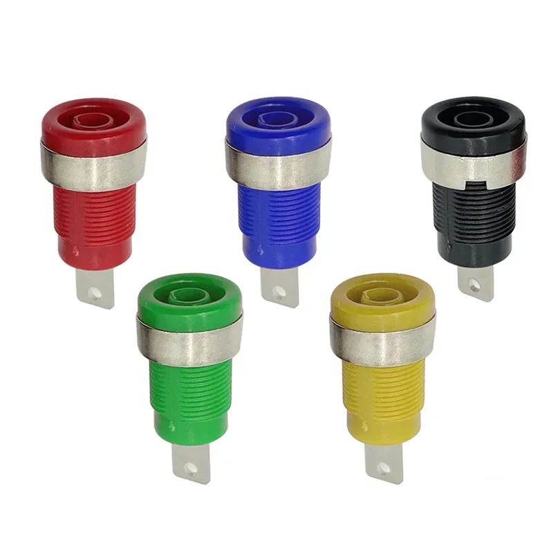 40PCS 32A 4mm 5 Colors Banana Socket Terminal Female Jack Panel Mount Socket Binding Post Wire Connector Insulated Safety