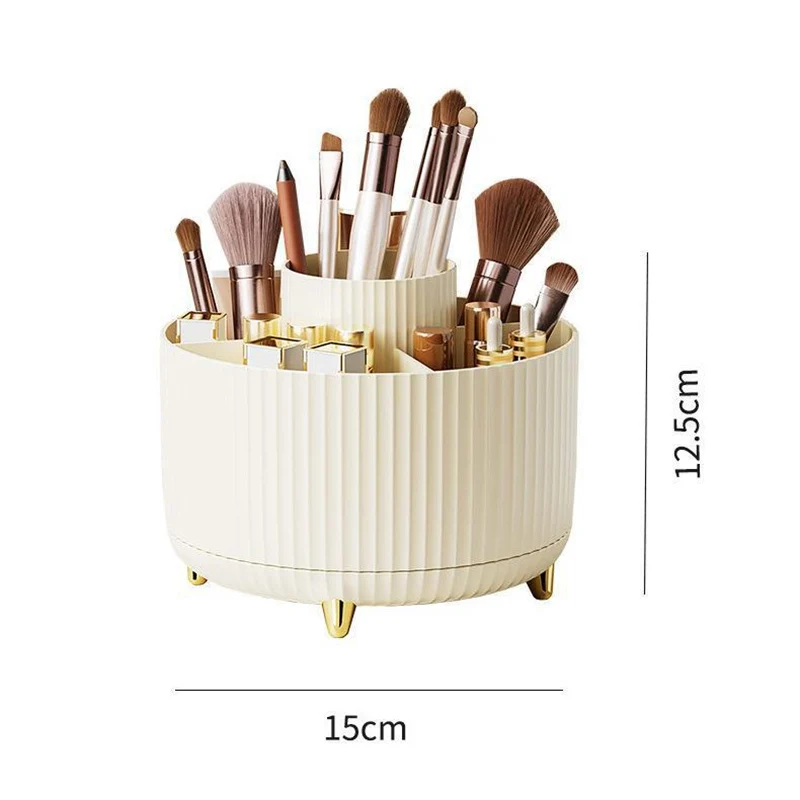 360° Rotating Makeup Brush Holder Cosmetic Brush Holder Large Capacity Lipstick Makeup Brush Pen Eyebrow Pen Jewelry Container