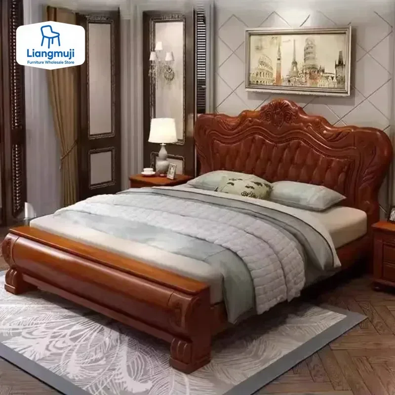 

Элегантная скандинавская двуспальная кровать на платформе, довольно уникальная деревянная кровать для спальни с двуспальным каркасом, роскошная современная мебель размера Camas Queen Size для дома