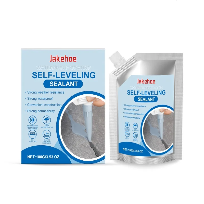 Water‑resistant Coating Self‑leveling Sealant, Auxiliary Waterproof Base Material Protective Adhesive for Both Indoor and Outdoor Use