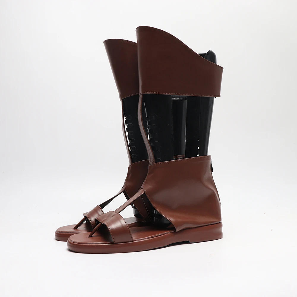 Anime Hercules Cosplay Brown Shoes Halloween Carnival Shoes Custom Made Any Size