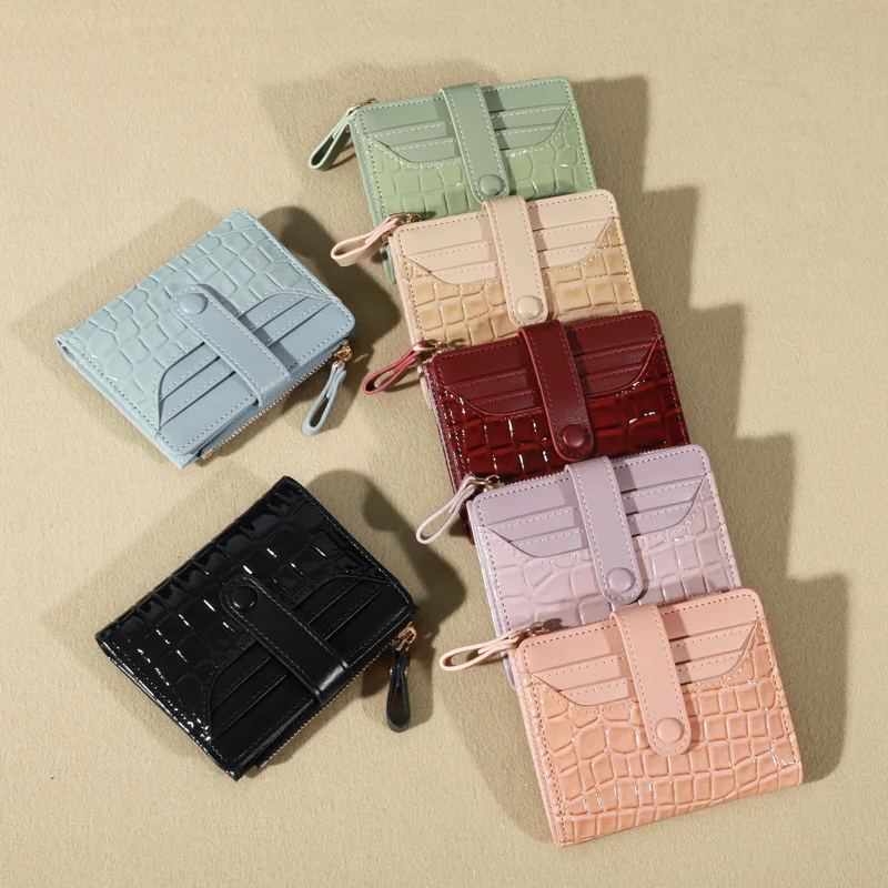 

New Women's Wallet Women's Short Korean Edition Stone Pattern Crocodile Pattern Multi Card Position Fashion Versatile Change Bag